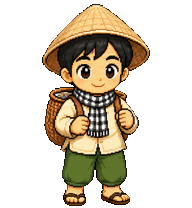 Boy trail companion celebrating